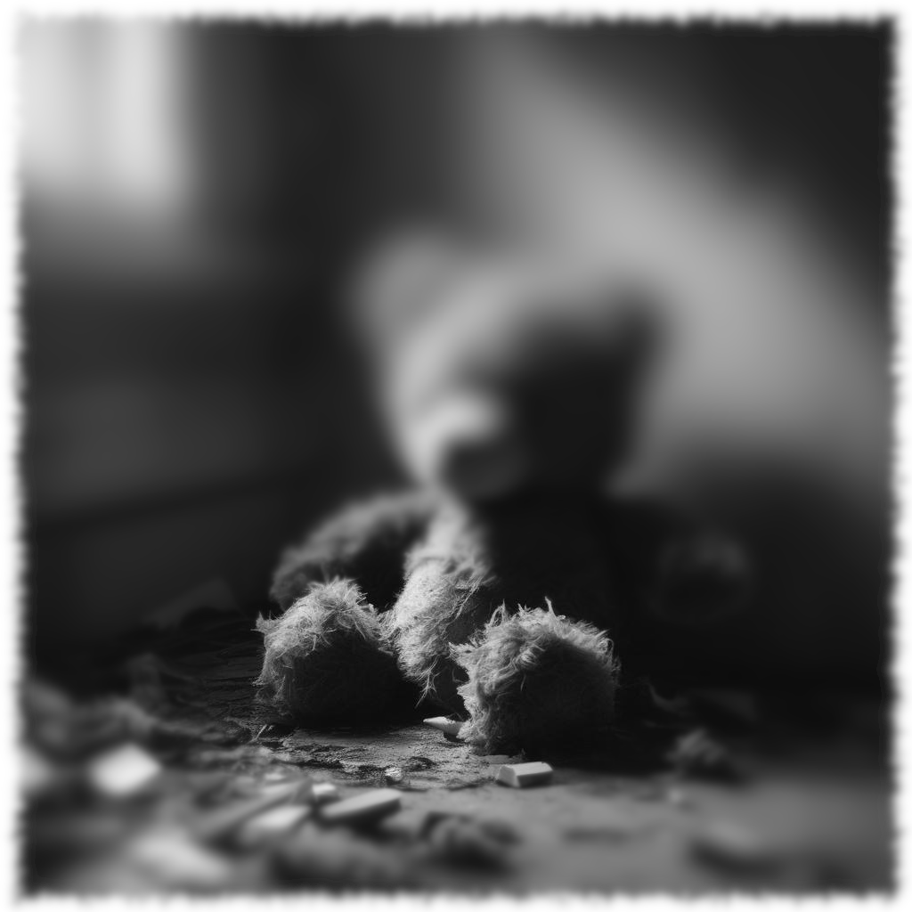 destroyed teddy bear
